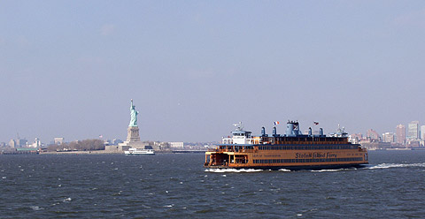 Statue and ferry